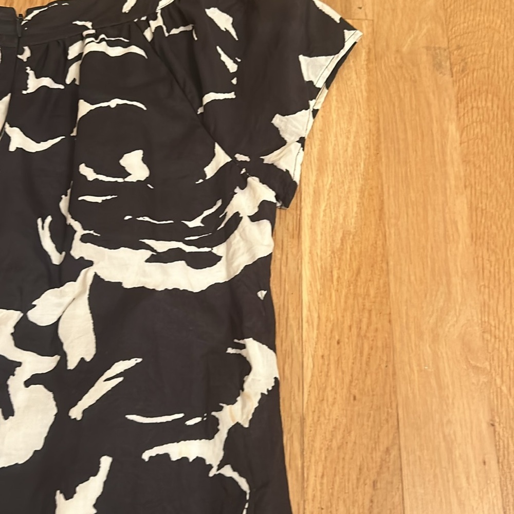 J. Crew Floral Black & White with Pockets Cap Sleeve Dress Women’s Size 0 - Picture 11 of 16